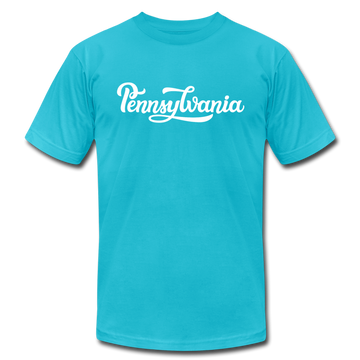 Pennsylvania T-Shirt - Hand Lettered Unisex Pennsylvania T Shirt - turquoise