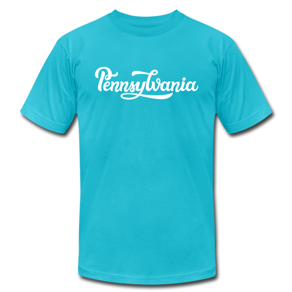 Pennsylvania T-Shirt - Hand Lettered Unisex Pennsylvania T Shirt - turquoise