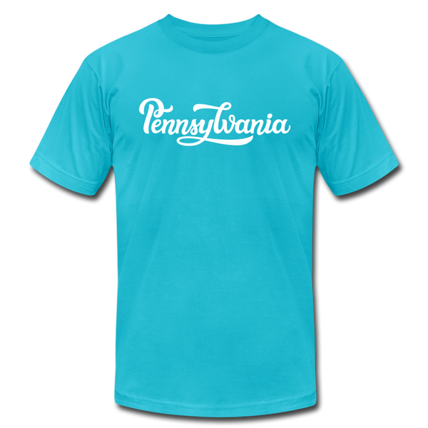 Pennsylvania T-Shirt - Hand Lettered Unisex Pennsylvania T Shirt - turquoise