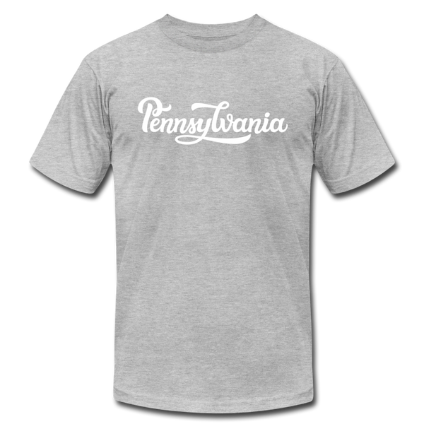 Pennsylvania T-Shirt - Hand Lettered Unisex Pennsylvania T Shirt - heather gray