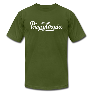 Pennsylvania T-Shirt - Hand Lettered Unisex Pennsylvania T Shirt - olive