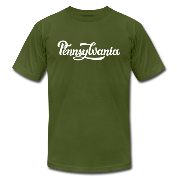 Pennsylvania T-Shirt - Hand Lettered Unisex Pennsylvania T Shirt - olive