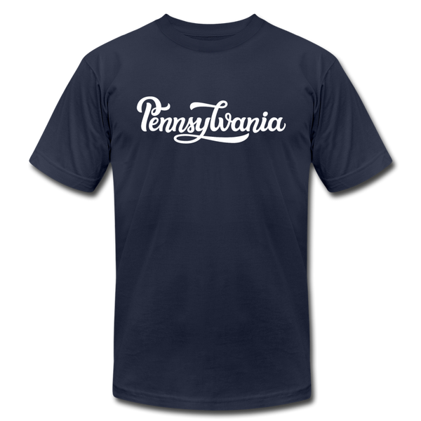 Pennsylvania T-Shirt - Hand Lettered Unisex Pennsylvania T Shirt - navy