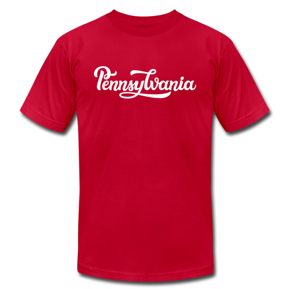 Pennsylvania T-Shirt - Hand Lettered Unisex Pennsylvania T Shirt - red