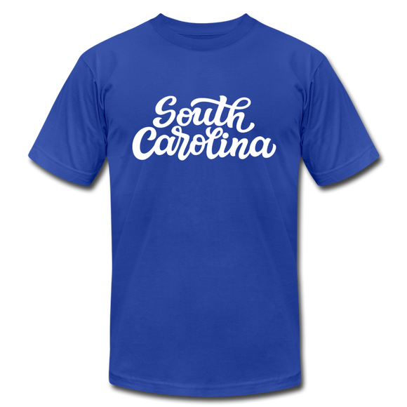 South Carolina T-Shirt - Hand Lettered Unisex South Carolina T Shirt - royal blue