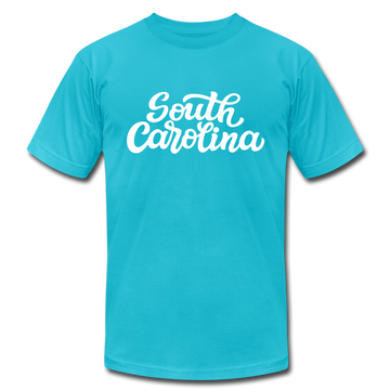 South Carolina T-Shirt - Hand Lettered Unisex South Carolina T Shirt - turquoise