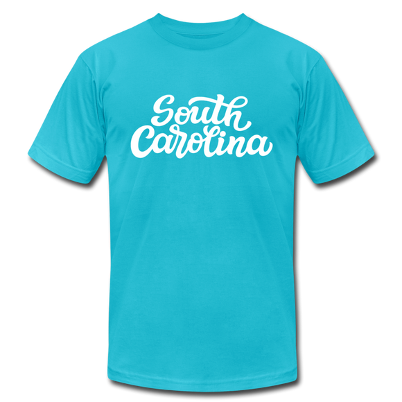 South Carolina T-Shirt - Hand Lettered Unisex South Carolina T Shirt - turquoise