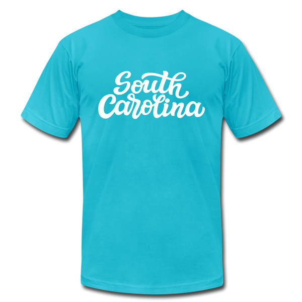 South Carolina T-Shirt - Hand Lettered Unisex South Carolina T Shirt - turquoise