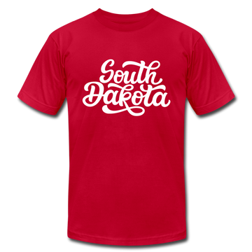 South Dakota T-Shirt - Hand Lettered Unisex South Dakota T Shirt - red