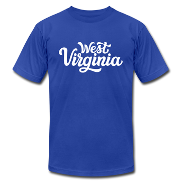 West Virginia T-Shirt - Hand Lettered Unisex West Virginia T Shirt - royal blue