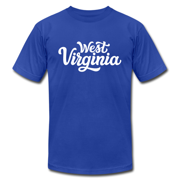 West Virginia T-Shirt - Hand Lettered Unisex West Virginia T Shirt - royal blue
