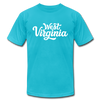 West Virginia T-Shirt - Hand Lettered Unisex West Virginia T Shirt - turquoise