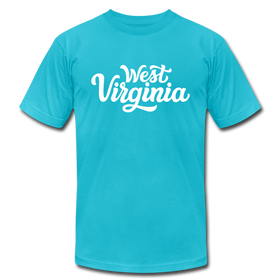West Virginia T-Shirt - Hand Lettered Unisex West Virginia T Shirt - turquoise