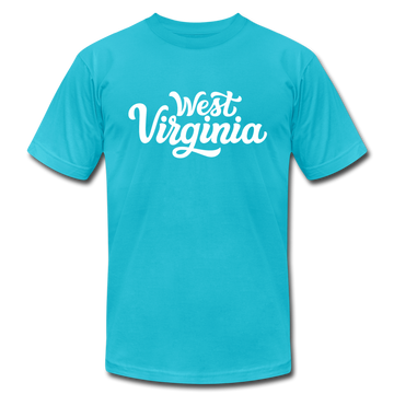 West Virginia T-Shirt - Hand Lettered Unisex West Virginia T Shirt - turquoise