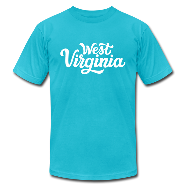 West Virginia T-Shirt - Hand Lettered Unisex West Virginia T Shirt - turquoise