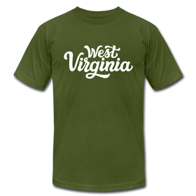 West Virginia T-Shirt - Hand Lettered Unisex West Virginia T Shirt - olive