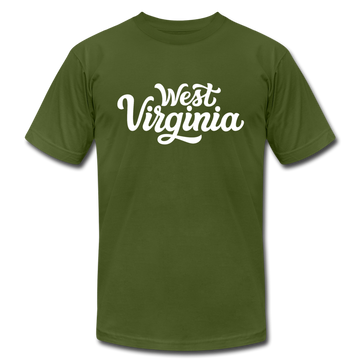 West Virginia T-Shirt - Hand Lettered Unisex West Virginia T Shirt - olive