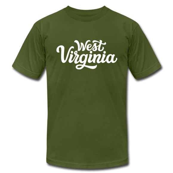 West Virginia T-Shirt - Hand Lettered Unisex West Virginia T Shirt - olive
