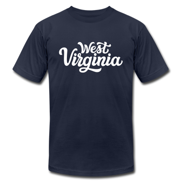 West Virginia T-Shirt - Hand Lettered Unisex West Virginia T Shirt - navy