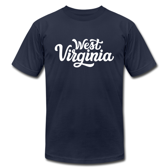 West Virginia T-Shirt - Hand Lettered Unisex West Virginia T Shirt - navy