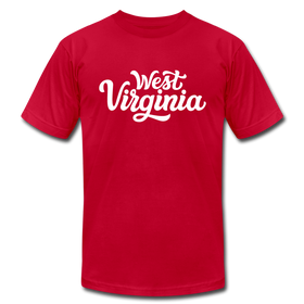 West Virginia T-Shirt - Hand Lettered Unisex West Virginia T Shirt - red