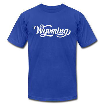 Wyoming T-Shirt - Hand Lettered Unisex Wyoming T Shirt - royal blue