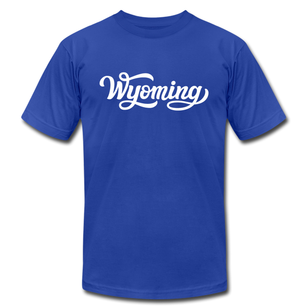 Wyoming T-Shirt - Hand Lettered Unisex Wyoming T Shirt - royal blue