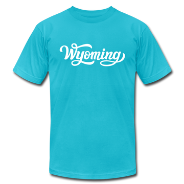 Wyoming T-Shirt - Hand Lettered Unisex Wyoming T Shirt - turquoise