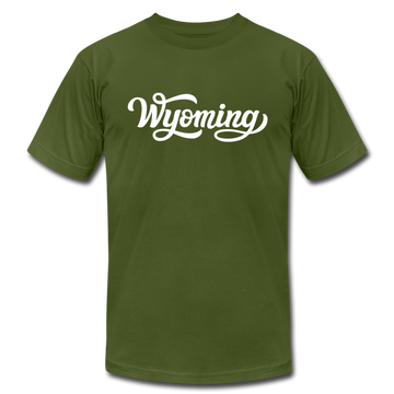 Wyoming T-Shirt - Hand Lettered Unisex Wyoming T Shirt - olive