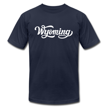Wyoming T-Shirt - Hand Lettered Unisex Wyoming T Shirt - navy