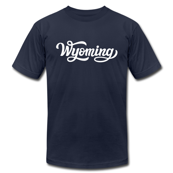 Wyoming T-Shirt - Hand Lettered Unisex Wyoming T Shirt - navy