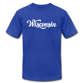 Wisconsin T-Shirt - Hand Lettered Unisex Wisconsin T Shirt - royal blue