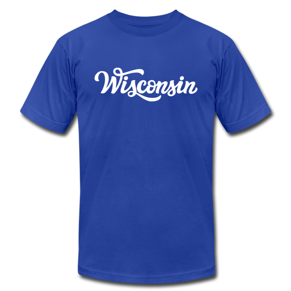 Wisconsin T-Shirt - Hand Lettered Unisex Wisconsin T Shirt - royal blue