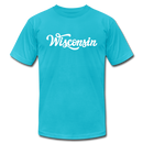 Wisconsin T-Shirt - Hand Lettered Unisex Wisconsin T Shirt - turquoise