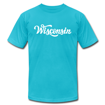 Wisconsin T-Shirt - Hand Lettered Unisex Wisconsin T Shirt - turquoise