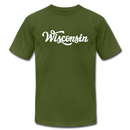 Wisconsin T-Shirt - Hand Lettered Unisex Wisconsin T Shirt - olive