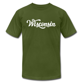 Wisconsin T-Shirt - Hand Lettered Unisex Wisconsin T Shirt - olive