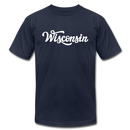 Wisconsin T-Shirt - Hand Lettered Unisex Wisconsin T Shirt - navy
