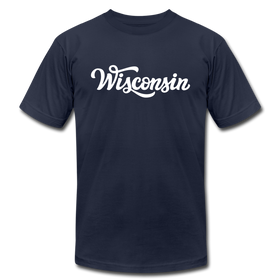 Wisconsin T-Shirt - Hand Lettered Unisex Wisconsin T Shirt - navy