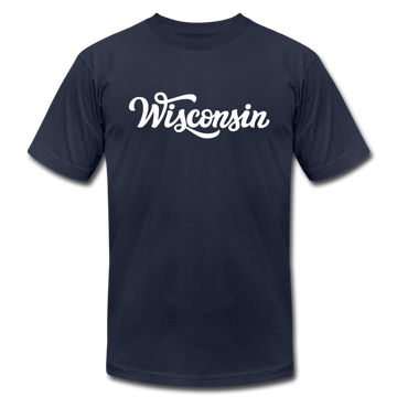 Wisconsin T-Shirt - Hand Lettered Unisex Wisconsin T Shirt - navy
