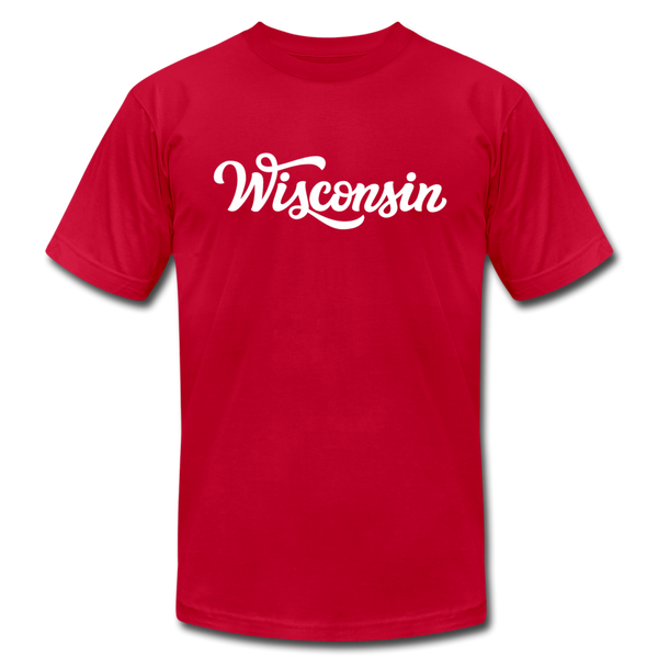 Wisconsin T-Shirt - Hand Lettered Unisex Wisconsin T Shirt - red