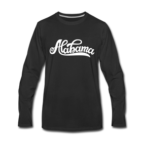 Alabama Long Sleeve T-Shirt - Hand Lettered Unisex Alabama Long Sleeve Shirt - black