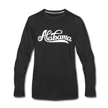 Alabama Long Sleeve T-Shirt - Hand Lettered Unisex Alabama Long Sleeve Shirt - black