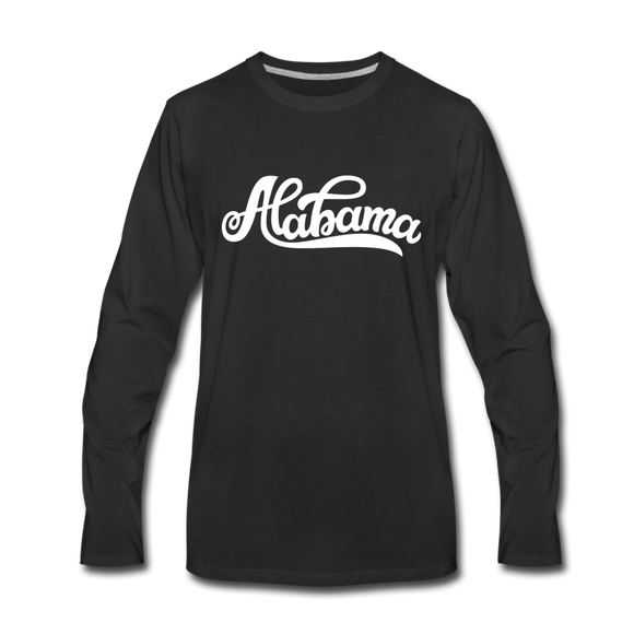 Alabama Long Sleeve T-Shirt - Hand Lettered Unisex Alabama Long Sleeve Shirt - black