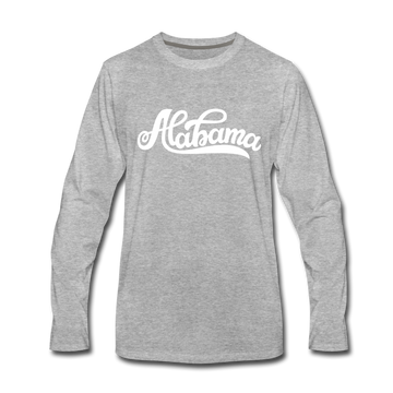 Alabama Long Sleeve T-Shirt - Hand Lettered Unisex Alabama Long Sleeve Shirt - heather gray