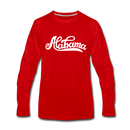 Alabama Long Sleeve T-Shirt - Hand Lettered Unisex Alabama Long Sleeve Shirt - red