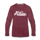 Alabama Long Sleeve T-Shirt - Hand Lettered Unisex Alabama Long Sleeve Shirt - heather burgundy