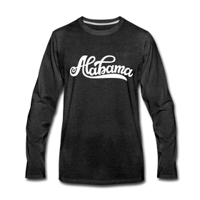 Alabama Long Sleeve T-Shirt - Hand Lettered Unisex Alabama Long Sleeve Shirt - charcoal gray