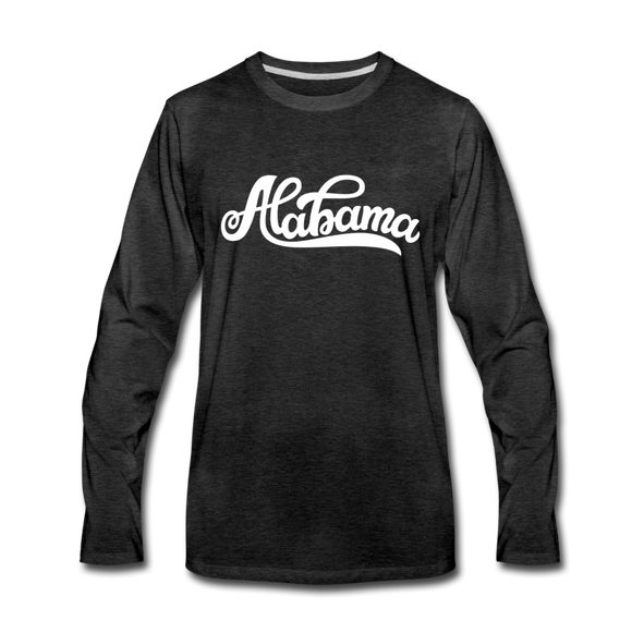 Alabama Long Sleeve T-Shirt - Hand Lettered Unisex Alabama Long Sleeve Shirt - charcoal gray