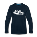 Alabama Long Sleeve T-Shirt - Hand Lettered Unisex Alabama Long Sleeve Shirt - deep navy